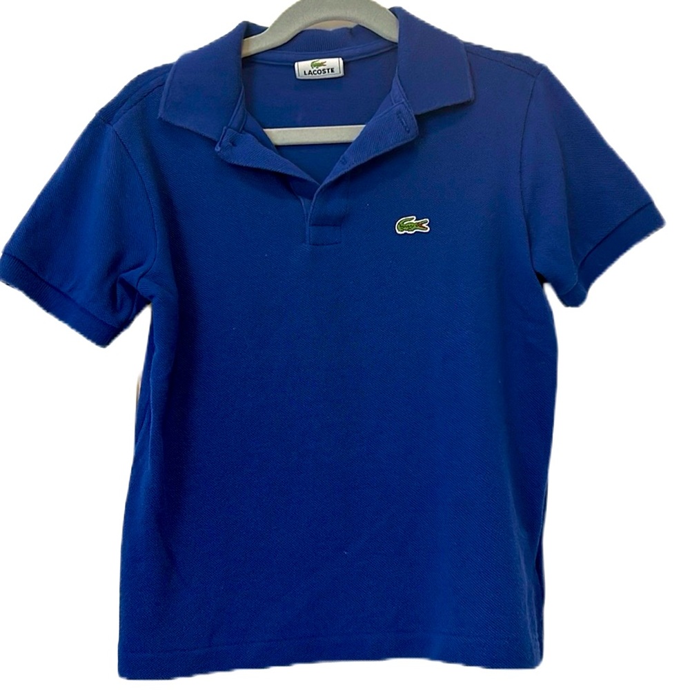 Lacoste Boys Royal Blue Polo with Green Croc Logo